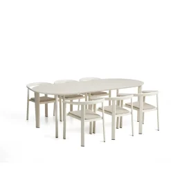 Tuinset Erice Met ovale tuintafel en 6 stoelen, 230 x 100cm, kleur Ecru