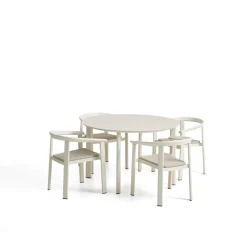 Tuinset Erice Met tuintafel en 4 stoelen, 120cm, kleur Ecru