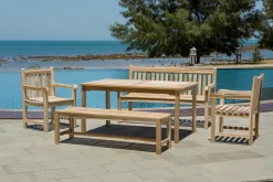 Tuinset Jalela 2 fauteuils + 2 banken + tafel, Teakhout