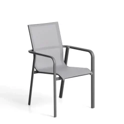 Tuinstoel Canea Textileen, kleur Donkergrijs