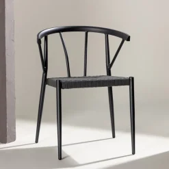 Tuinstoel Charlina Wicker, kleur Zwart