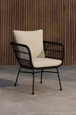 Tuinstoel Marison Rattan, kleur Zwart