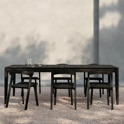 Tuintafel Bok Gevernist Teakhout, kleur Zwart