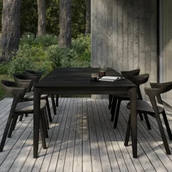 Tuintafel Bok Gevernist Teakhout, kleur Zwart