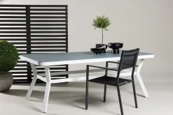 Tuintafel Sauel Glas, 200 x 100cm, kleur Wit