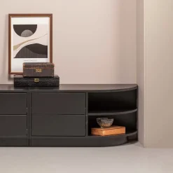 TV-meubel Finca Rechts, Mat zwart, 78cm