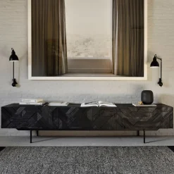 TV-meubel Graphic Gevernist Teakhout