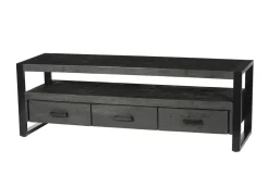 TV-meubel Norris Mangohout en staal, 150 cm