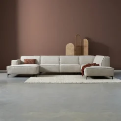 U-Bank River 368cm, Chenille, kleur Naturel