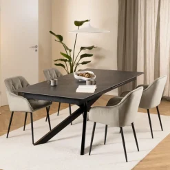 Uitschuifbare Eettafel Chrislyn Keramiek, 200-240 x 100cm