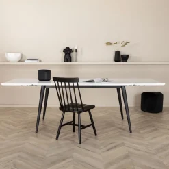 Uitschuifbare Eettafel Niema HPL, kleur Wit