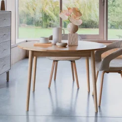 Uitschuifbare Ronde Eettafel Twist 120-160 x 120cm