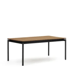Uitschuifbare Tuintafel Canyelles kleur Naturel/Zwart