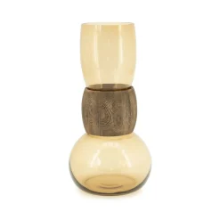 Vaas Verra Glas en hout, 40cm