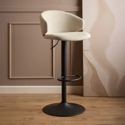 Verstelbare Barkruk Larue kleur Beige (zithoogte 61-82cm)