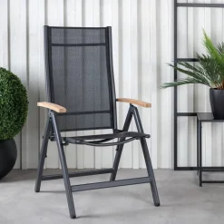 Verstelbare Tuinstoel Taysha Textileen en teak