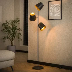 Verstelbare Vloerlamp Jo 3-lamps, Ø18cm, kleur Charcoal