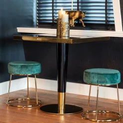 Vierkante Bistrotafel Can Roca Faux Marmer, 70 x 70cm