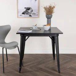 Vierkante Bistrotafel Jerae 80 x 80cm, kleur Zwart