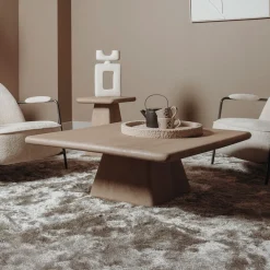 Vierkante Salontafel Asti Mangohout, 90 x 90cm