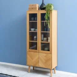 Vitrinekast Ebbe Visgraat Eiken, 80 x 178cm