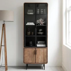 Vitrinekast Evo Teakhout