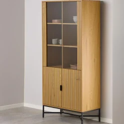 Vitrinekast Lisette Eikenhout, 180 x 80cm