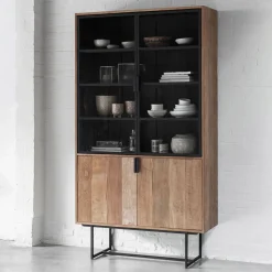 Vitrinekast Odeon Teakhout, 220 x 120cm