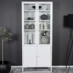 Vitrinekast Shaune 190 x 80cm, kleur Wit