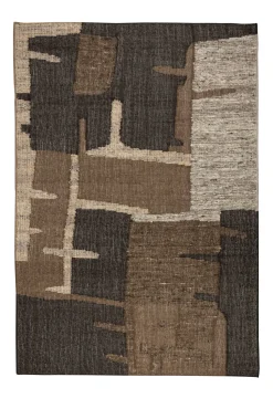 Vloerkleed Briton Wol en jute, kleur Bruin