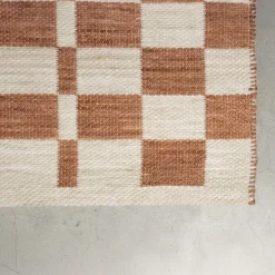 Vloerkleed Checker 160 x 230cm, kleur Terra