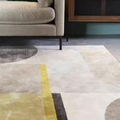 Vloerkleed Hilton kleur Grijs/Geel