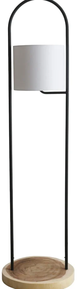 Vloerlamp Adonnis Met plateau, Acaciahout