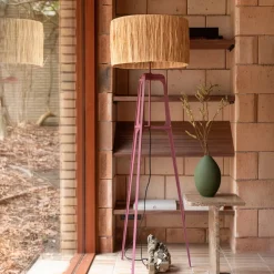 Vloerlamp Afra Raffia, 157cm