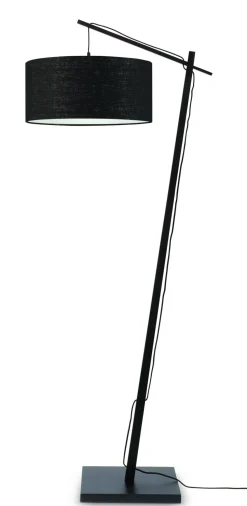 Vloerlamp Andes Zwart, Bamboe en Eco linnen