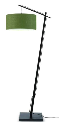 Vloerlamp Andes Zwart, Bamboe en Eco linnen