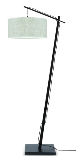 Vloerlamp Andes Zwart, Bamboe en Eco linnen