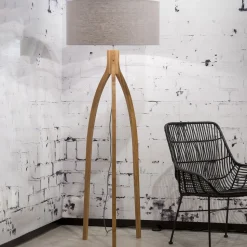Vloerlamp Annapurna Bamboe en Eco linnen