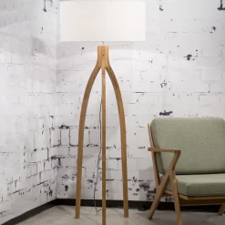 Vloerlamp Annapurna Bamboe en Eco linnen