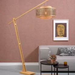 Vloerlamp Bhutan Bamboe, 207cm