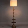 Vloerlamp Cath Mangohout en linnen, 180cm