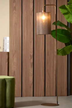 Vloerlamp Donio 155cm, kleur Bruin