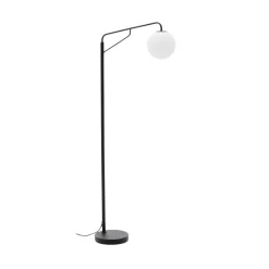 Vloerlamp Eilo Glas en metaal, kleur Zwart