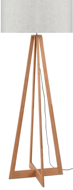 Vloerlamp Everest Bamboe en Eco linnen