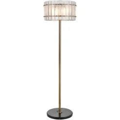 Vloerlamp Feline Glas en Antique Brass, 168cm