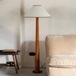 Vloerlamp Horace Katoen en eikenhout