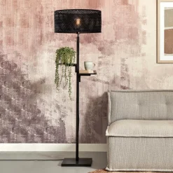 Vloerlamp Java Met 2 plankjes, Bamboe