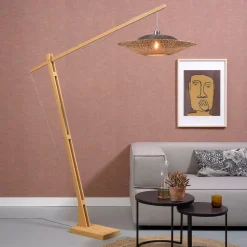 Vloerlamp Kalimantan Bamboe, 207cm, kleur Naturel