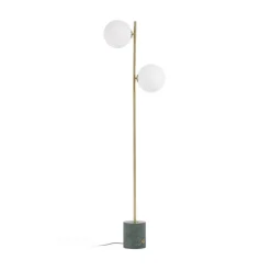 Vloerlamp Lonela Marmer en messing, 2-lamps