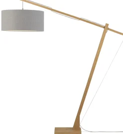Vloerlamp Montblanc Bamboe en Eco linnen, 207cm